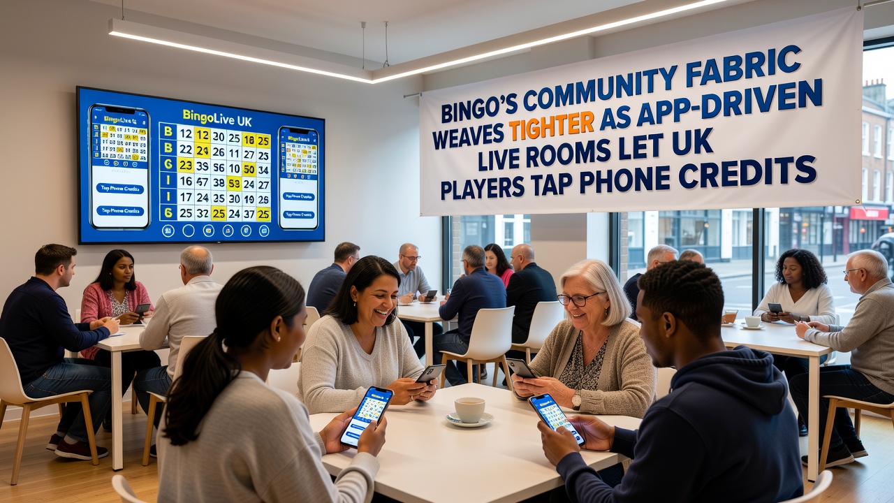 UK bingo players celebrating shared jackpot wins in mobile live rooms