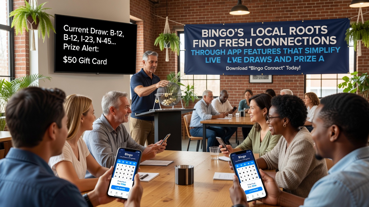 Mobile app screen showing live bingo draw and instant prize notification