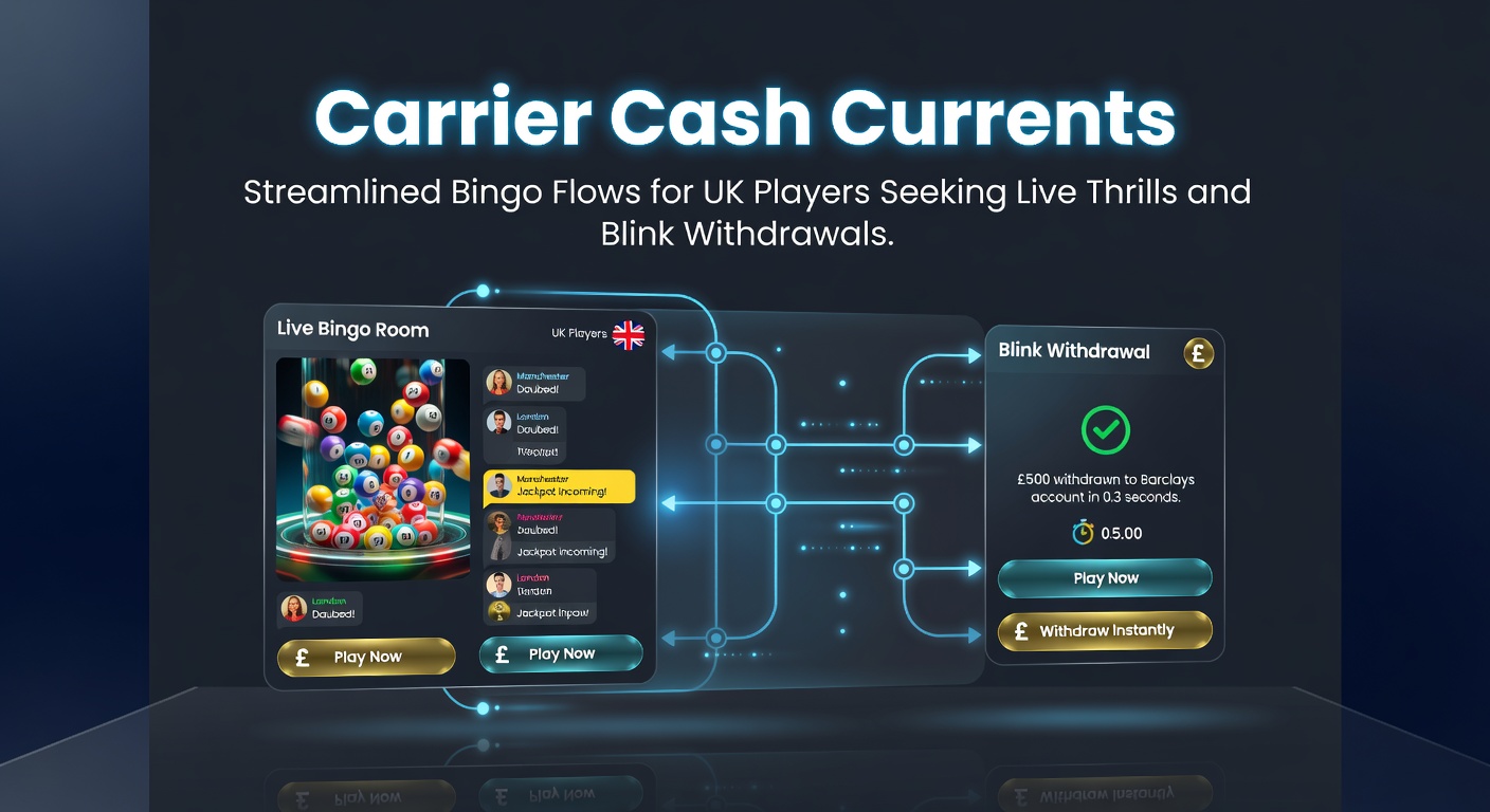 Close-up of mobile bingo withdrawal screen displaying carrier cashout options with instant confirmation and no ID prompts