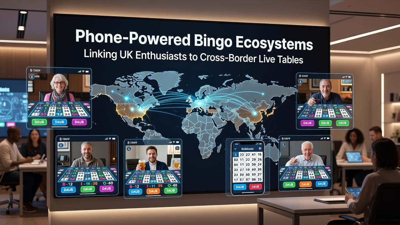 UK bingo player using phone for live table access with visible promotion layers and same-hour withdrawal confirmation