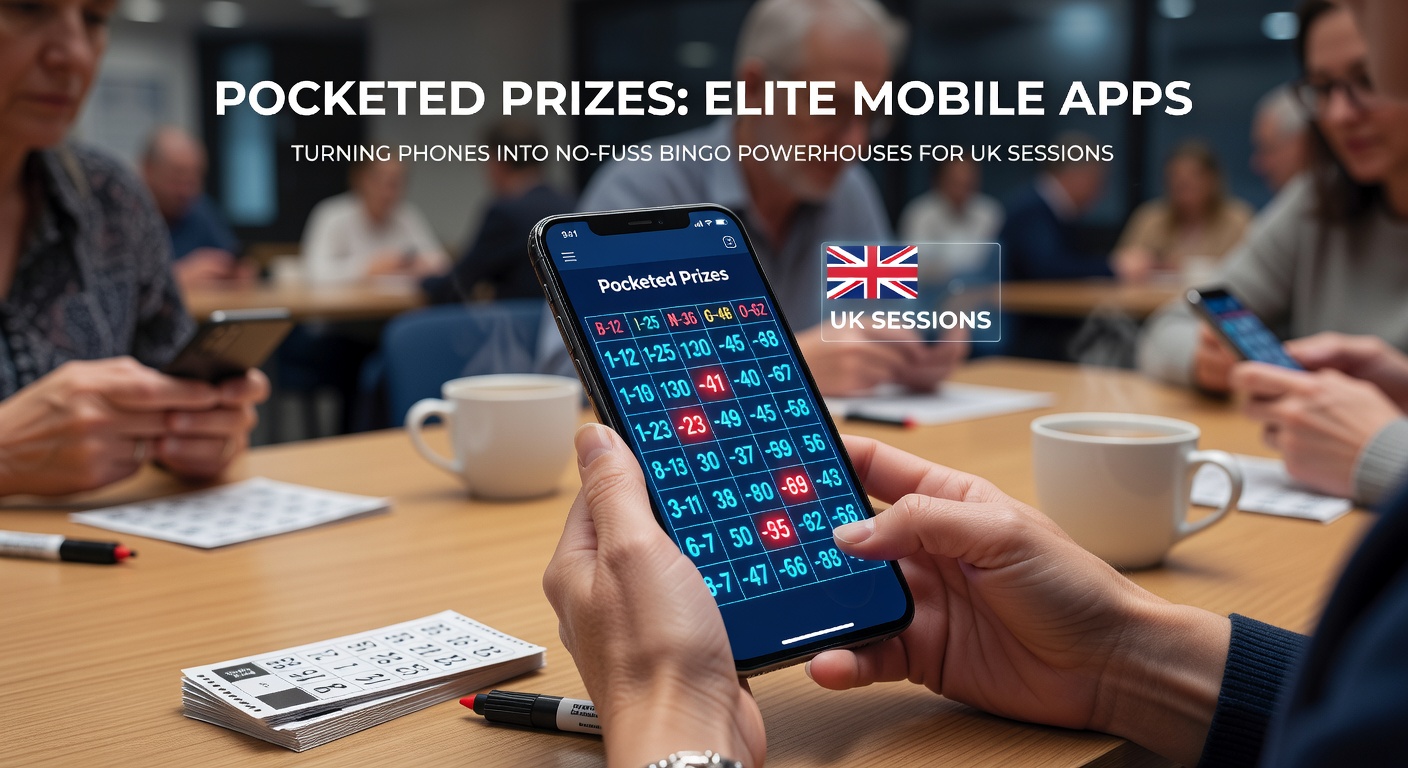 Close-up of a hand holding a phone with a bingo app open, showing a winning full house screen, confetti animation, and a prompt for instant prize withdrawal during an evening UK live session